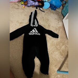Baby Adidas hoodie onesie, black size 18 months